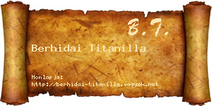 Berhidai Titanilla névjegykártya